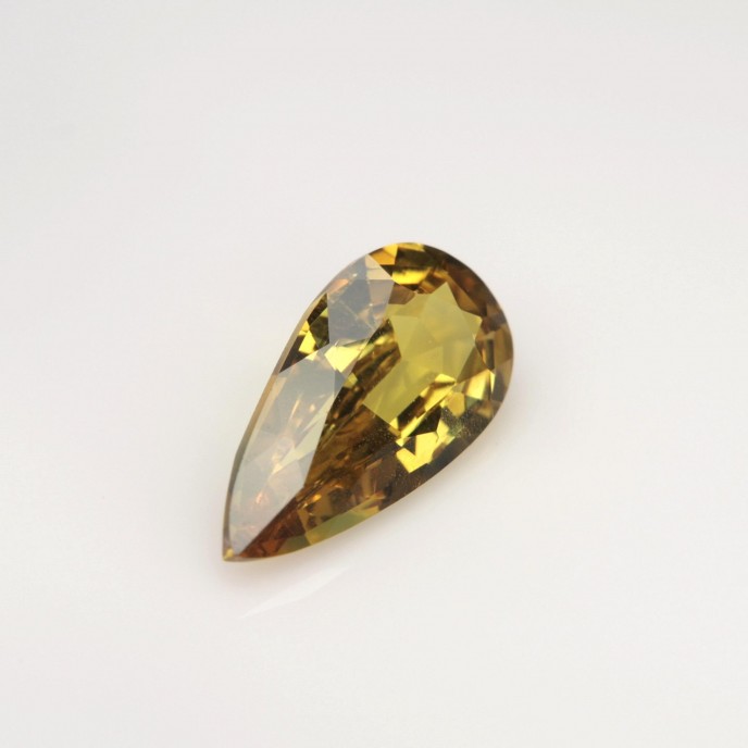 Natural Sapphire 1.34 Carats Golden Yellow with Green Tint Pear 10x5 mm Loose Gemstone - Image 5