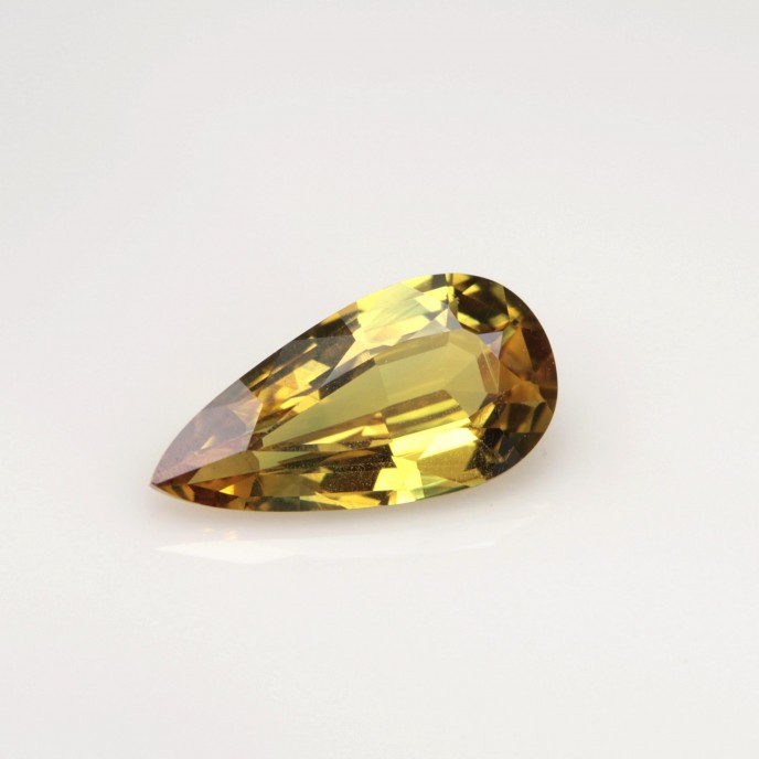 Natural Sapphire 1.34 Carats Golden Yellow with Green Tint Pear 10x5 mm Loose Gemstone - Image 7