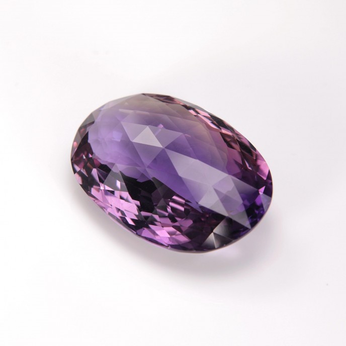 Natural Ametrine 71.12 Carats Purple to Mild Yellow Oval Checker 37x24 mm Loose Gemstone - Image 3