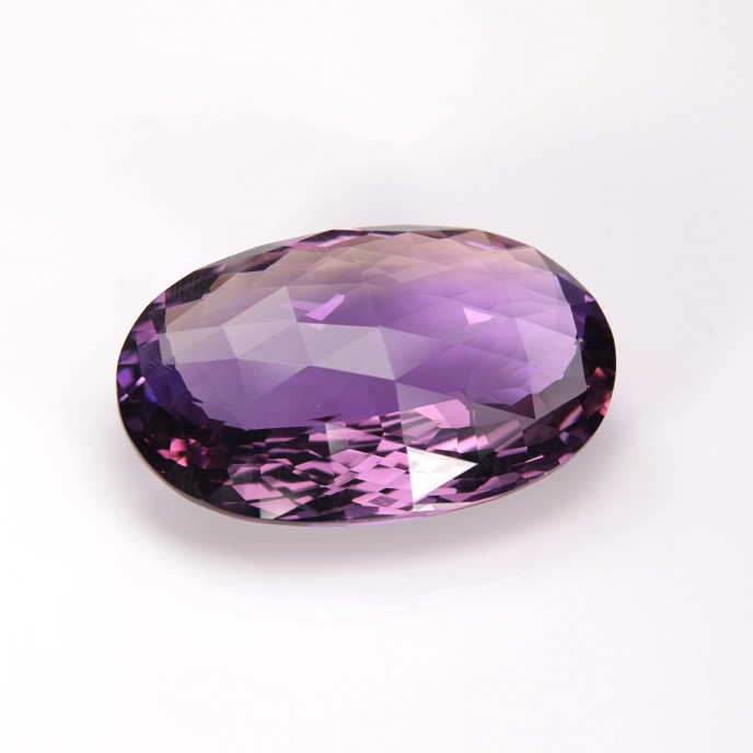 Natural Ametrine 71.12 Carats Purple to Mild Yellow Oval Checker 37x24 mm Loose Gemstone - Image 7