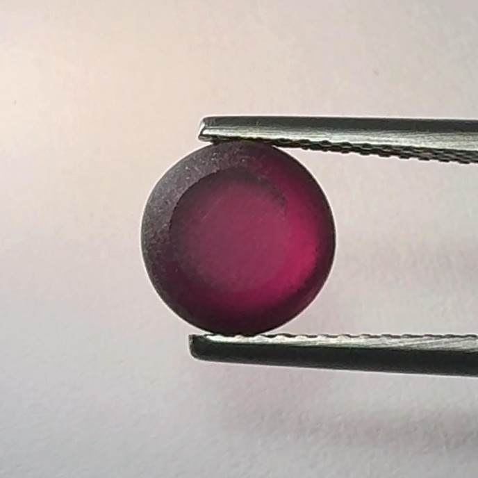 Natural Rhodolite Garnet Star 5.19 Carats Purplish Red Round Cabochon 8x7 mm Loose Gemstone - Image 3