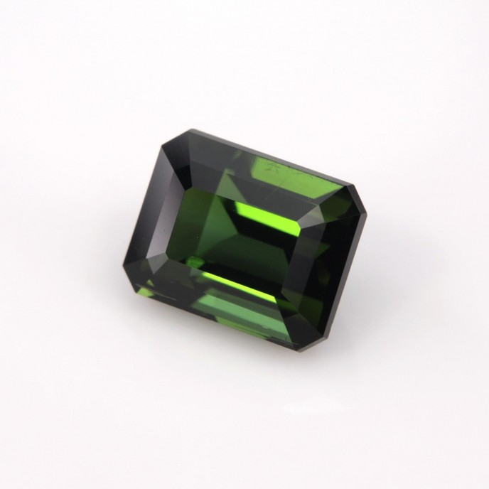 Natural Tourmaline 2.27 Carats Forest Green Emerald 8x6 mm Loose Gemstone - Image 1