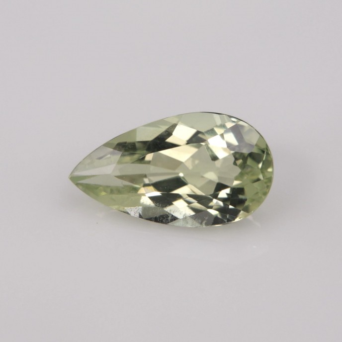Natural Amblygonite 1.08 Carats Yellowish Green Pear 9x5 mm Loose Gemstone - Image 1