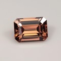 Natural Zircon 3.01 Carats Champagne Brown Emerald 9x6 mm Loose Gemstone - Image 1