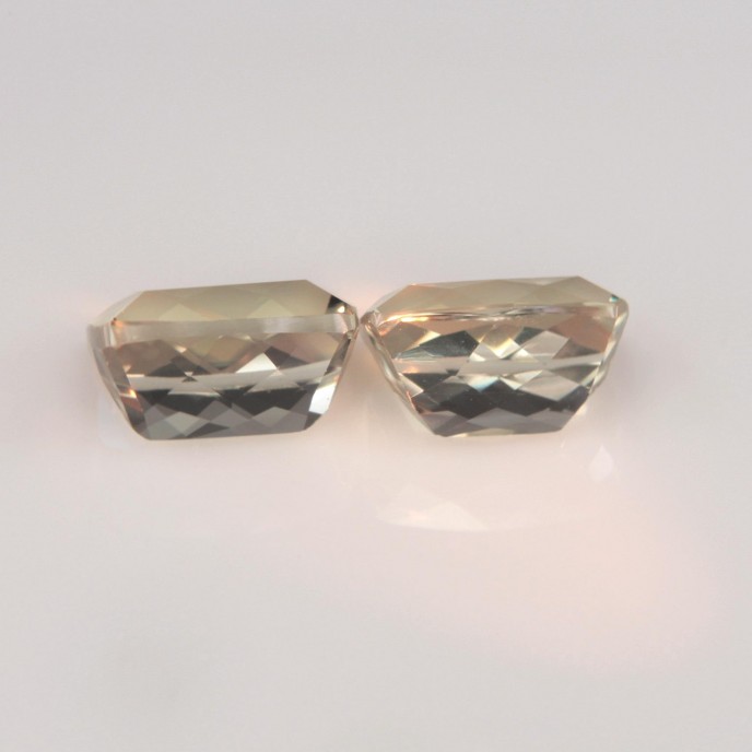 Natural Diaspore Pair 3.82 Carats Pastel Yellow Green to Salmon Brown Cushion 8x6 mm Loose Gemstone - Image 4