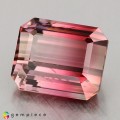 Natural Tourmaline 6.97 Carats Pink to Champagne Emerald Cut 12x10 mm Loose Gemstone - Image 1
