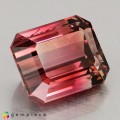 Natural Tourmaline 6.97 Carats Pink to Champagne Emerald Cut 12x10 mm Loose Gemstone - Image 2