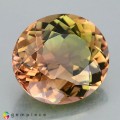 Natural Tourmaline 3.56 Carats Orange Pink to Green Oval 10x9 mm Loose Gemstone - Image 2