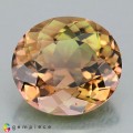 Natural Tourmaline 3.56 Carats Orange Pink to Green Oval 10x9 mm Loose Gemstone - Image 3