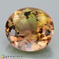 Natural Tourmaline 3.56 Carats Orange Pink to Green Oval 10x9 mm Loose Gemstone - Image 1