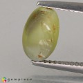 Natural Chrysoberyl cats eye 3.13 Carats Yellowish Green Oval Cabochon 10x9 mm Loose Gemstone - Image 3