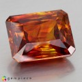 Natural Sphalerite 55.91 Carats Fire Orange Emerald Cut 24x19 mm Loose Gemstone - Image 1