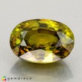 Natural Sphene 2.96 Carats Yellowish Green Oval 10x7 mm Loose Gemstone - Image 3